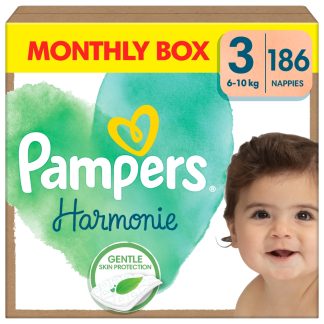 Pampers Harmonie pieluszki, rozmiar 3, 6-10 kg, 186 szt, Monthly Box