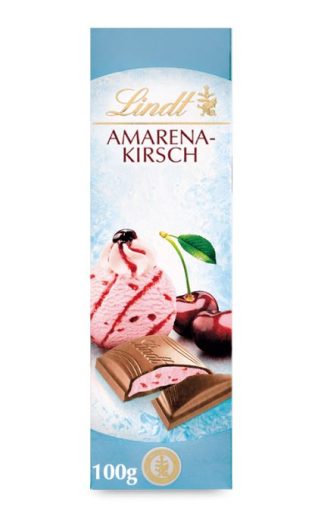 Lindt SLIM ICE Czekolada Mleczna z nadzieniem wiśniowym 100g