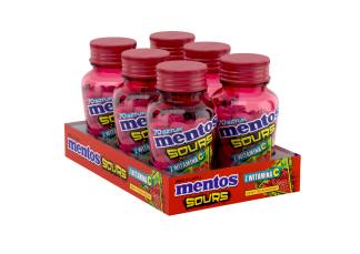 Mentos Sours Strawberry pastylki truskawkowe bez cukru 6x49g
