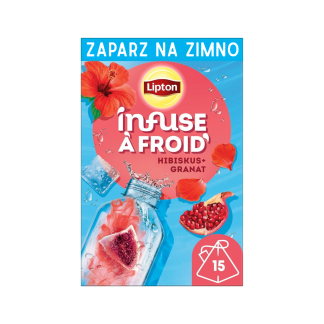 Lipton herbata ziołowa Cold Brew Granat i Hibiskus bez cukru 15 piramidek 37,5g