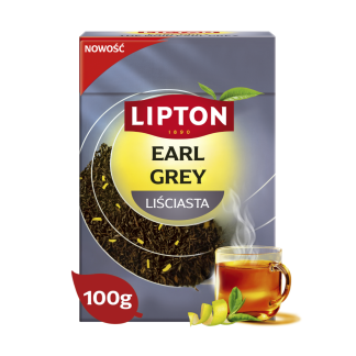 Lipton Herbata czarna liściasta Earl Grey Original Orange Pekoe 100g