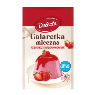 Galaretka mleczna Delecta smak truskawka 60g NOWOŚĆ truskawkowa, deser